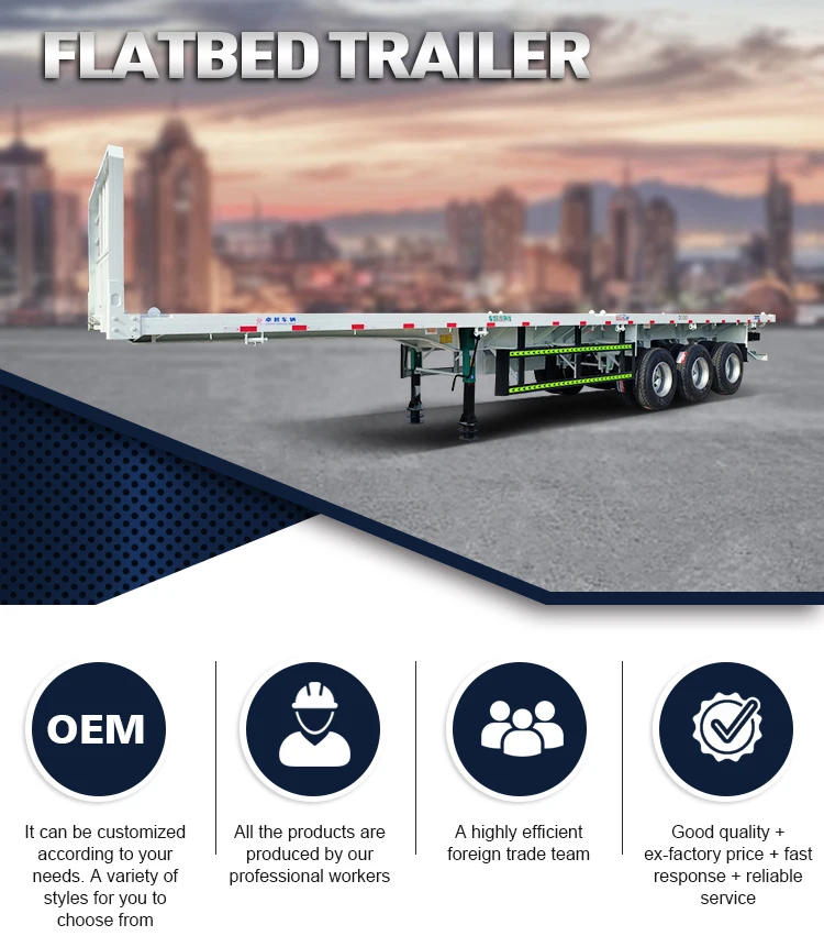 Лучшая цена 30 40 50 тонн 2 3 4 осевой платформенный полуприцеп для грузовика 45 футов 20 прицеп