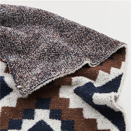 MTY Smooth Soft Bohemian Geometric Crochet Polyester Throw Blanket for Adult Kids Home details