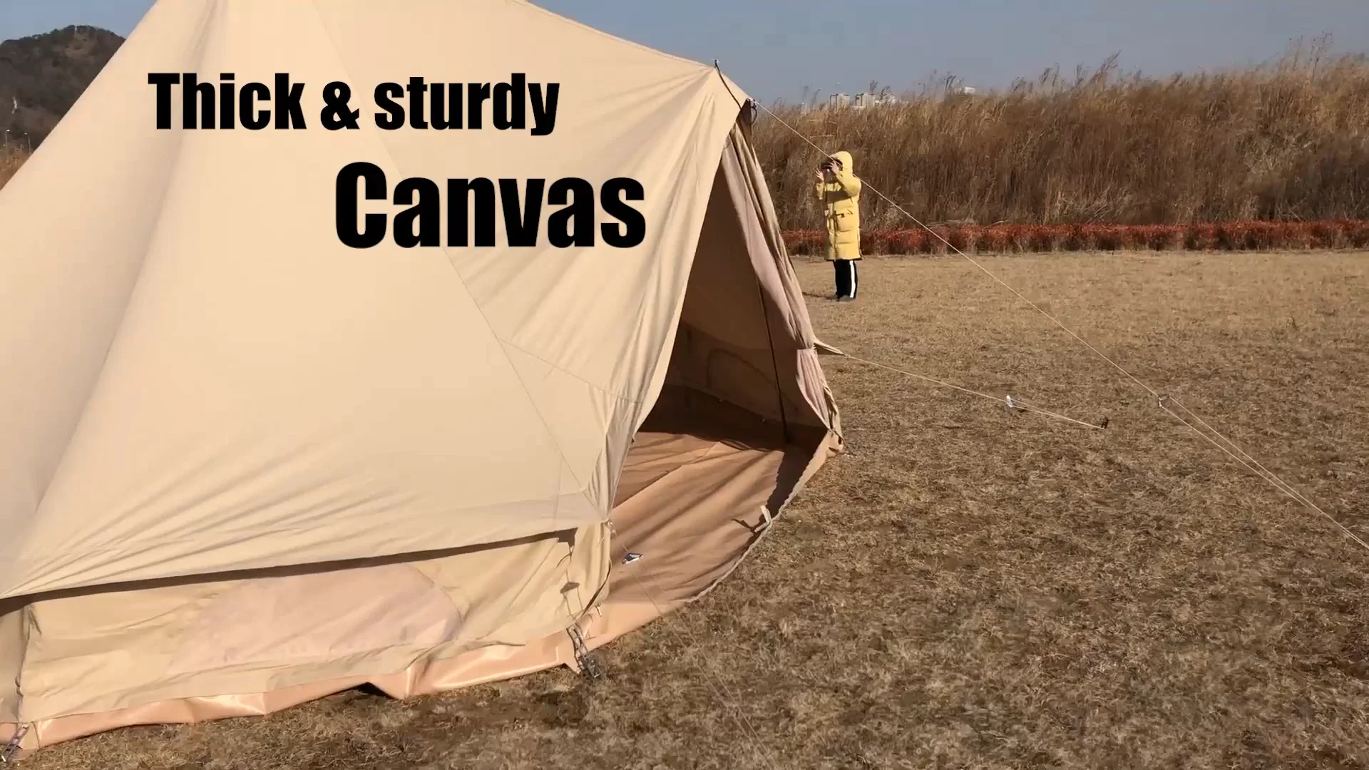 3m Fireproof Cotton Canvas Camping Glamping Bell Tipi Tent Outdoor Party Bell Tent For Sale