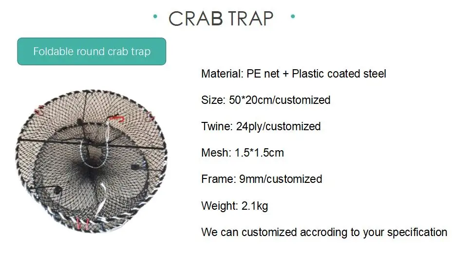 Factory Price Aquaculture Crab Traps Folding Fishing Nets Square