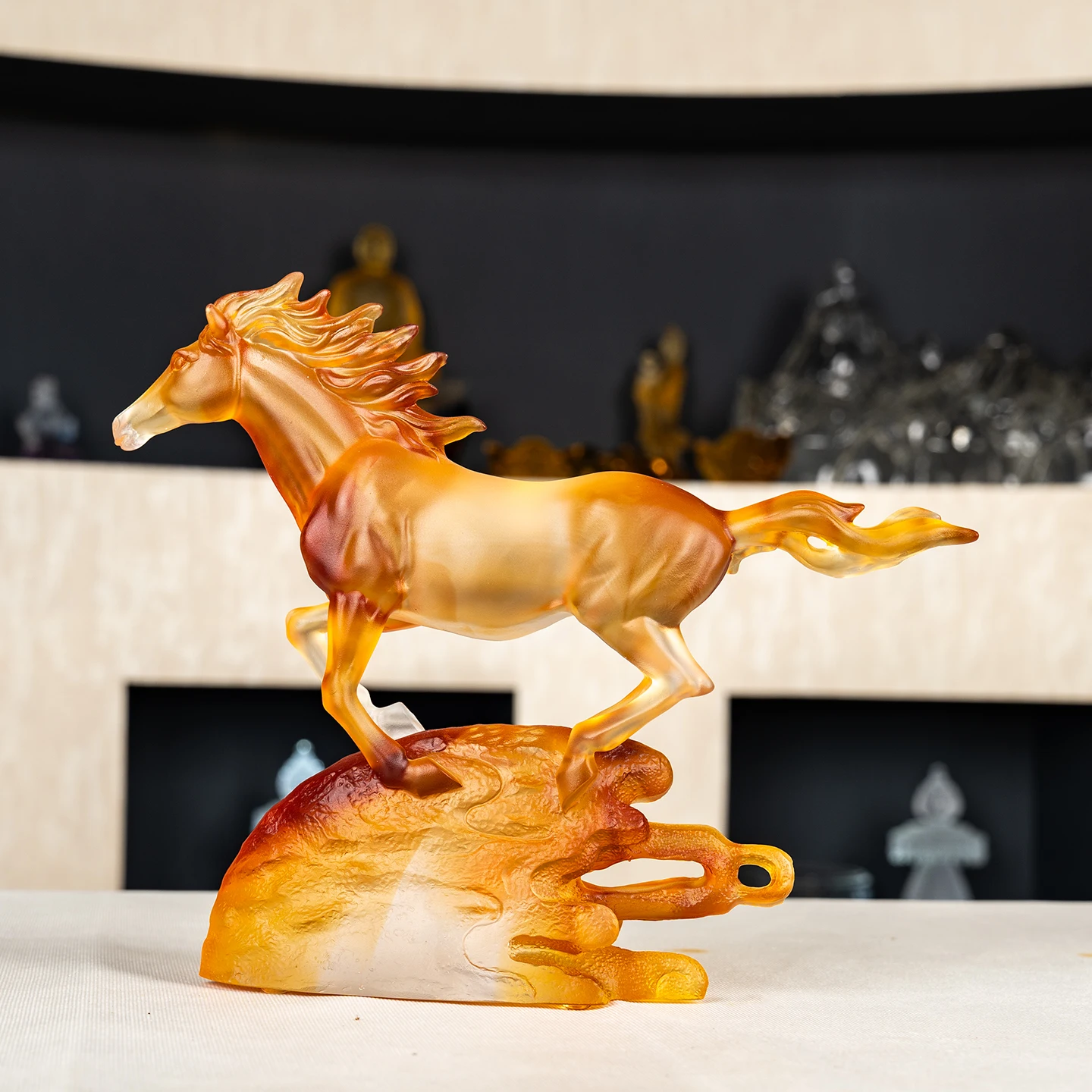 product traditional glazed glass entryway decor living room home decor auspicious ornament ideal housewarming gift wind cloud horse-4