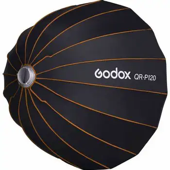 QR-P120 Quick Release Parabolic Softbox 120cm Softbox Bowens Mount Parabolic Softbox Quick Setup with Grid Folding Quick Set