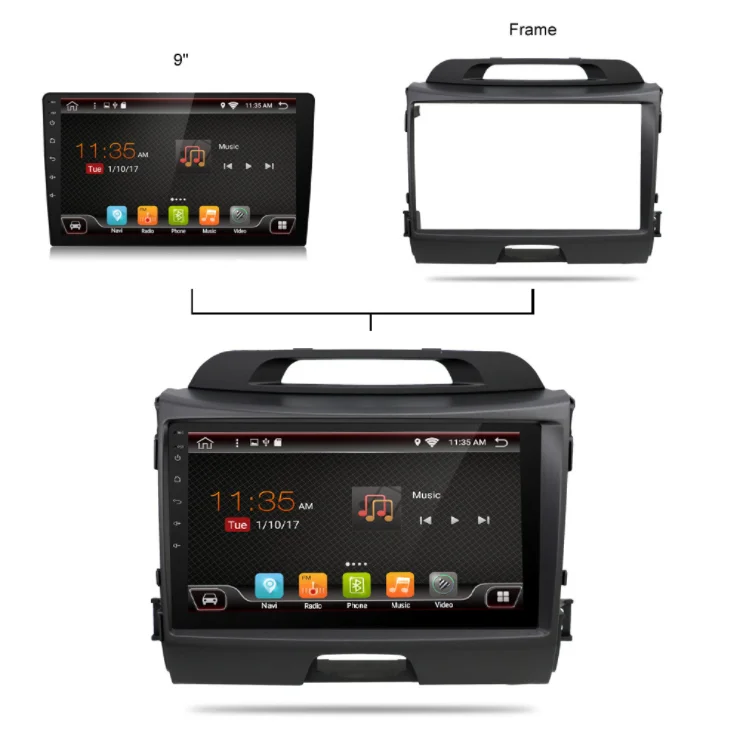 LR AUTO Navigation Android 9 Inch Large Screen Car GPS Navigation WiFi for Kia Sportage 2010-2016