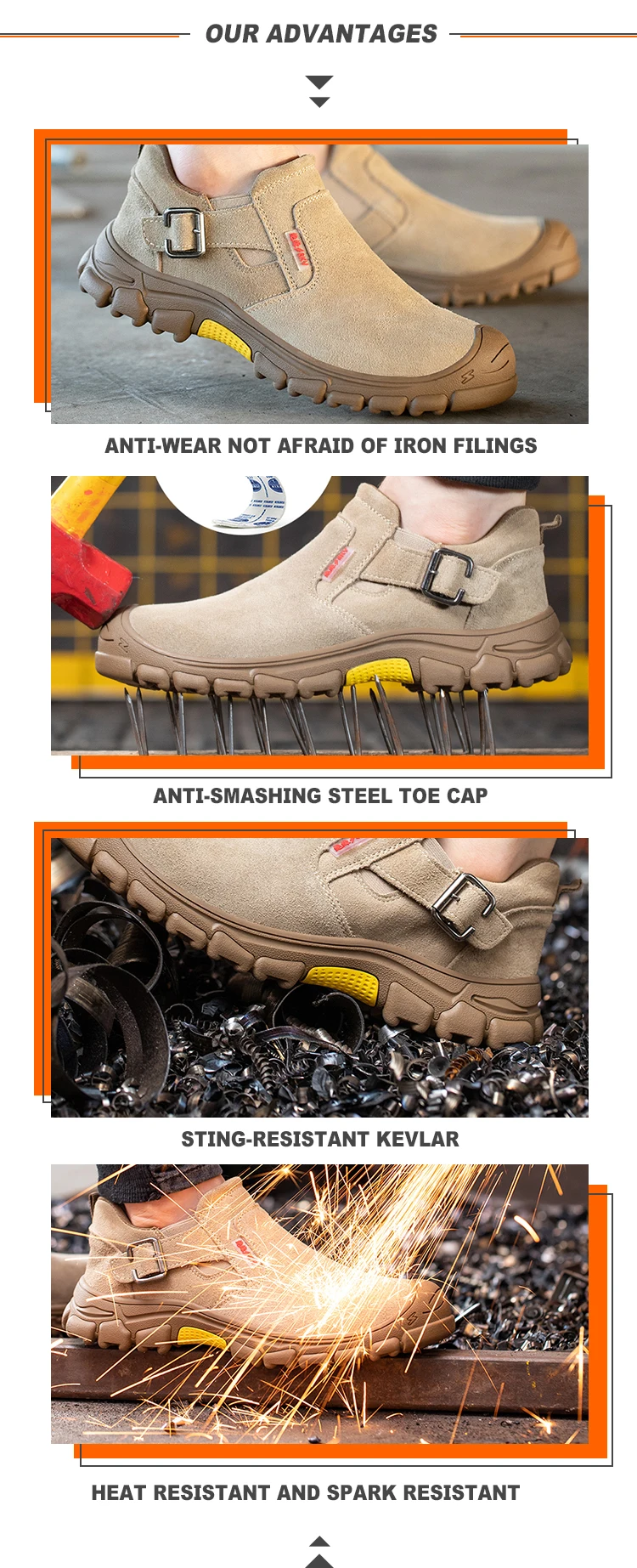 High Quality Black Leather Safety Shoes Industrial Cheap Work Shoes