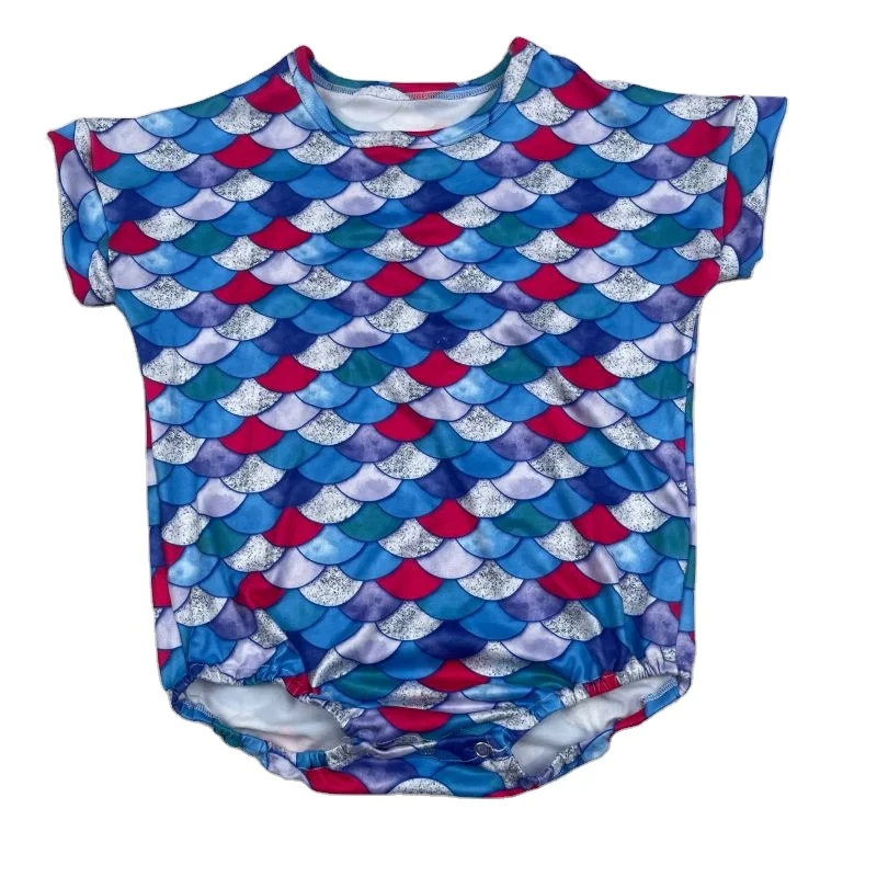 Summer Custom Printed T Shirt Bubble Romper Baby Casual Loose Short