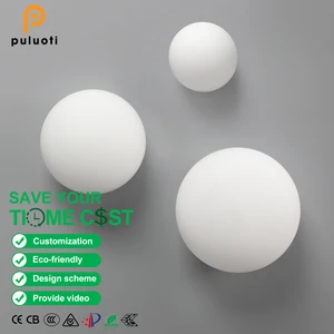 PULUOTI Factory Family Hotel Corridor Round White G9 7W 180mm LED Glass Ball Wall Lamp with Aluminum Body Shade for Indoor Use
