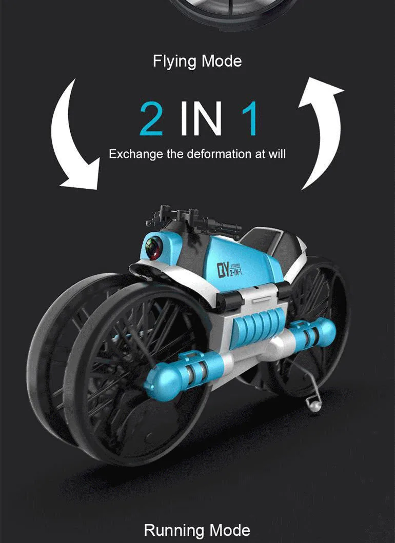 Yj 2in1 Rc Motorcycles Deformation Motorbike Photography Aircraft Uav