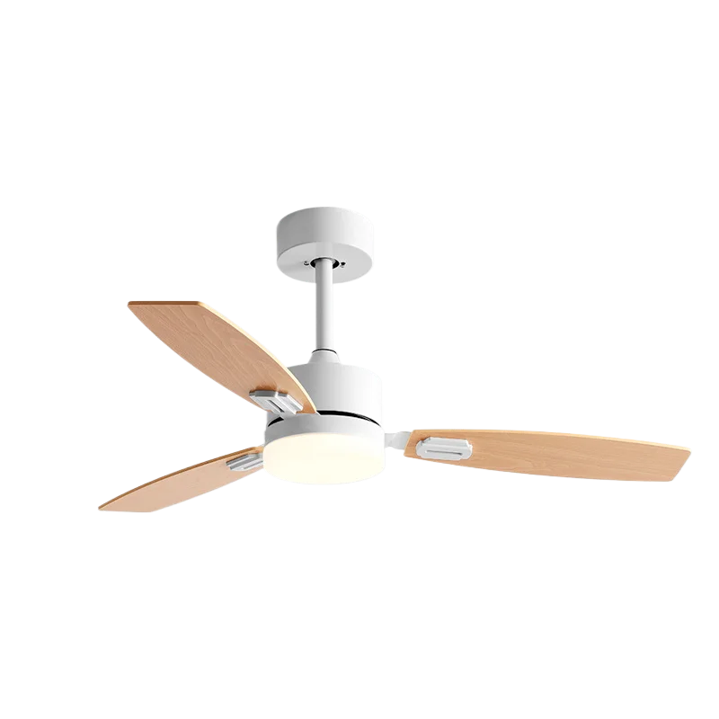 Kipas Angin Langit-Langit Putih Langsung dari Pabrik dengan Lampu dan Kontrol Jarak Jauh Dimmable 3CCT Laminasi untuk Kamar Tidur Ruang Tamu Motor BLDC Bolak-Balik