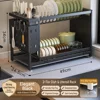 Black- Double layer Thick Bowl Rack