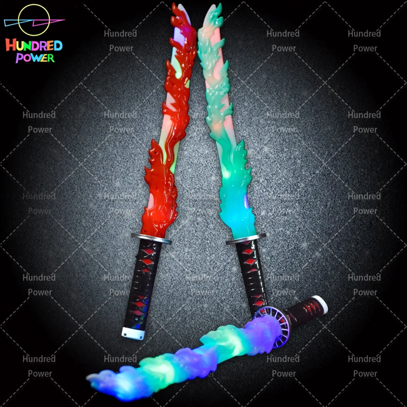 Factory Direct Sales Bright Sword Flash Toy Katanatheme Party Multi-color LED Light up Game