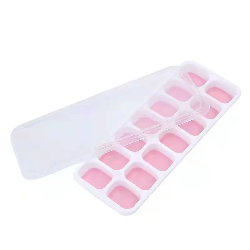Лотки для льда, легко снимаемые силиконовые и гибкие 14 лотков для льда с удаляемой крышкой
