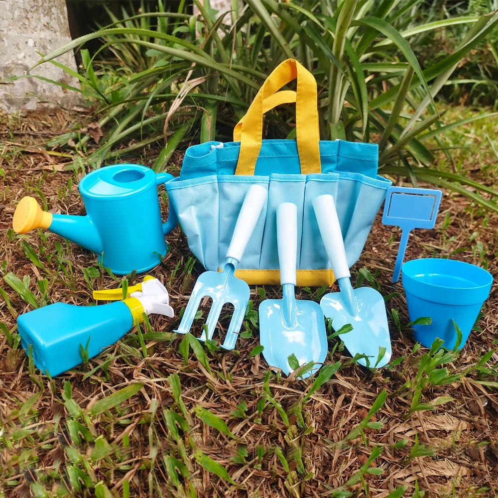 Set 3 outils de jardin enfant + sac de transport (pelle + râteau + pioche Set 3 outils de jardin enfant + sac de transport (pelle + râteau + pioche