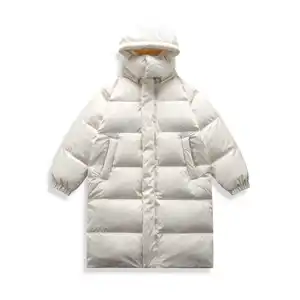 New Design Winter Long Down Jacket with Hood, Long Sporty Jacket, Warm Long Zipper, Adult Waterproof Women's Down Jacket