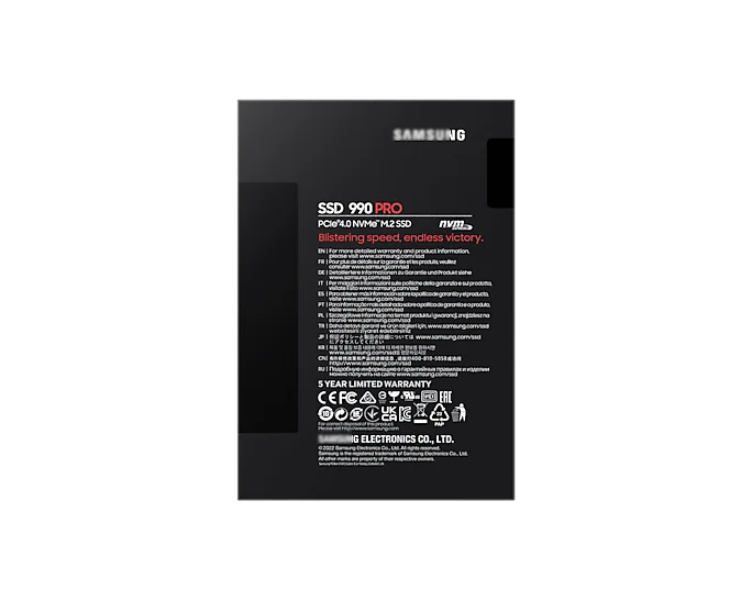 Samsung 990 PRO SSD - 2TB Pcie 4.0 Nvme M.2 Solid State Drive