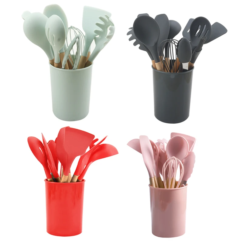 Wholesale 12 Pieces In 1 Set Silicone Kitchen Cooking Tools Stand Kitchenware Bbq Eco Silicone Wooden Kitchen Utensils Buy Kitchenware Silicone Kitchenware Kitchenware Set Product On Alibaba Com