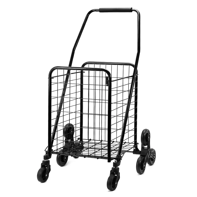 Metal Shopping Trolleys For Seniors With Mute Universal Wheels For
