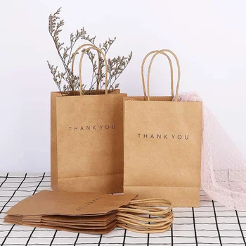 Branded Paper Bag Supplier Wholesale Custom Carrier Paper Shopping Gift Bag Kraft Paper Thank You Retail Bags