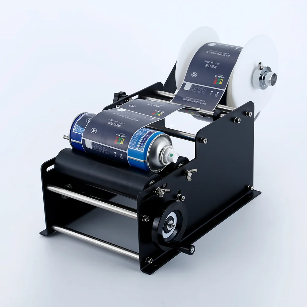 TK07 Small Manual Labeling Machine Round Plastic Glass Wine Bottle Adhesive Sticker Handle Labeling Packing Machine