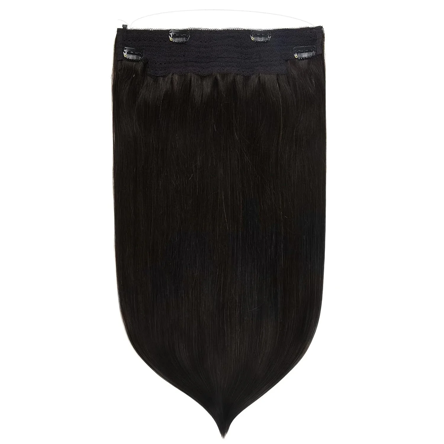 Straight Fish Line Hair Extensions 4 Clips In Hairpiece Highlight Natural Hair Extensions Natural Black Bundles Real Human Hair_voghion.com
