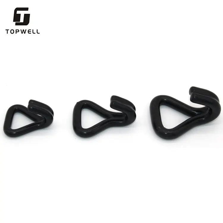 1' 800kg Custom Galvanized Pvc Coated Double J Hook for Transport Ratchet Strap