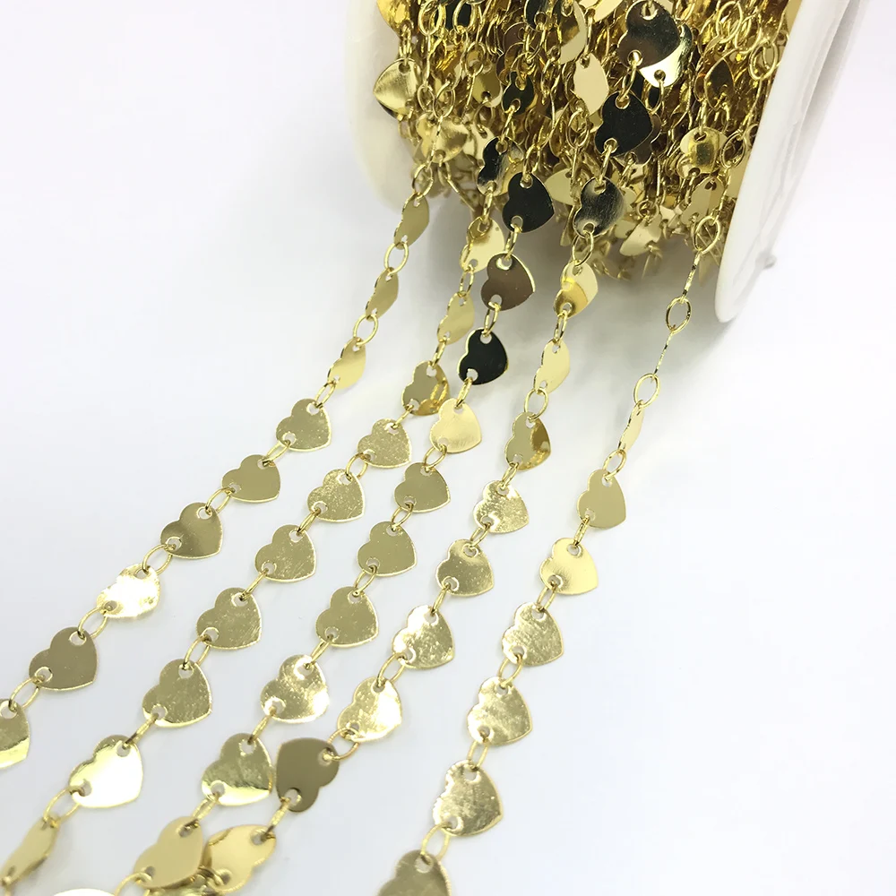 Wholesale Bulk Sale Brass Chain Gold Plated Necklace Crystal Beads Roll  Chains for Jewelry Making - Main Image