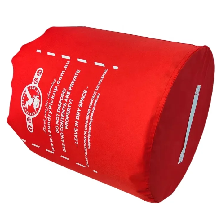 Custom Large Cotton Foldable Industrial Commercial Hotel Nylon Laundry Bags Drawstring for Clothes with logo Strap