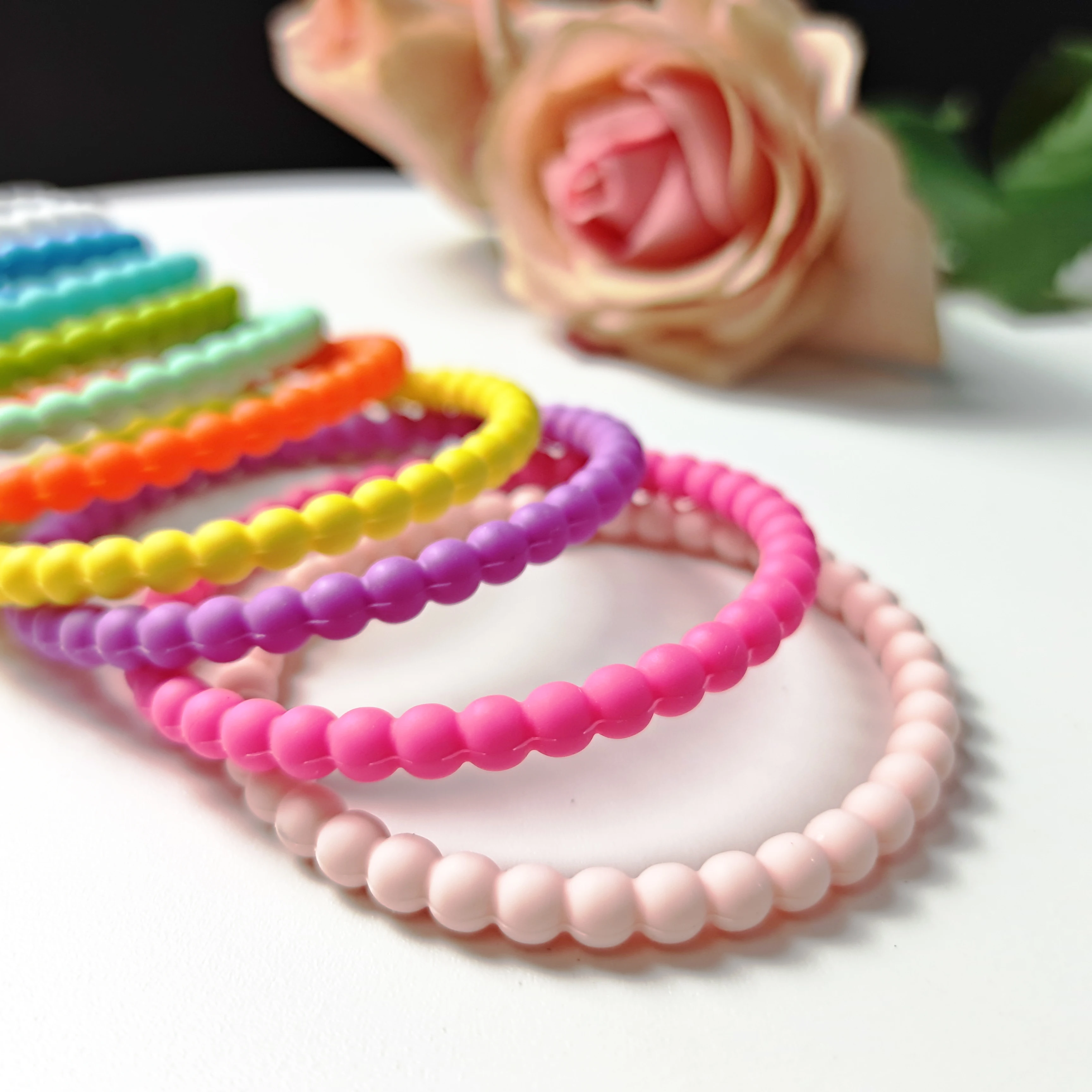 2021 Hot Sell Perfume Stackable Bead Bracelet For Women Girls Stretch  Silicone Bead Bangle - Buy Multicolor Silicone Jelly Bracelets Hair Ties  For Girls Women 100 Pieces Non Luminescent,Mixed Gummy ...