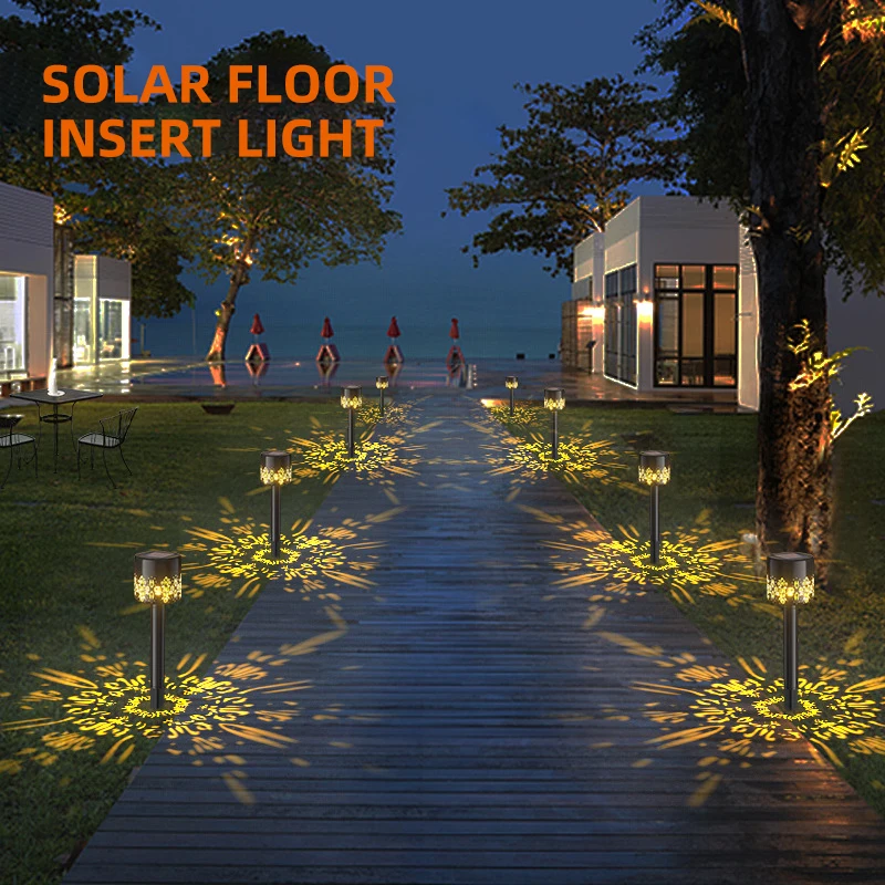 Waterproof Modern Hollow Projection Lawn Solar Led Pathway Garden Light Yard Outdoor Patio Park Decoration supplier