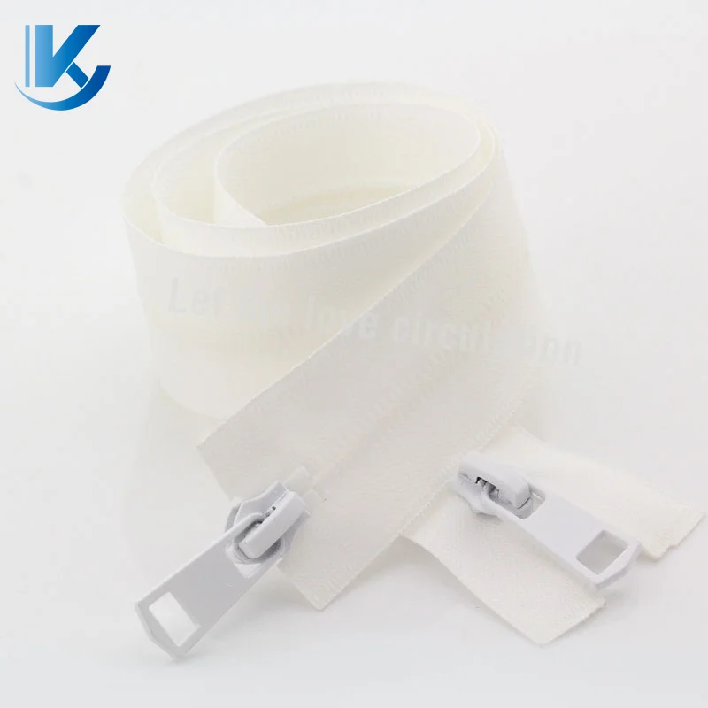 KY Custom Printing Logo #3 #5 #8 10# TPU Waterproof Nylon Zipper for Water Sports Two Way Separating Waterproof Zipper