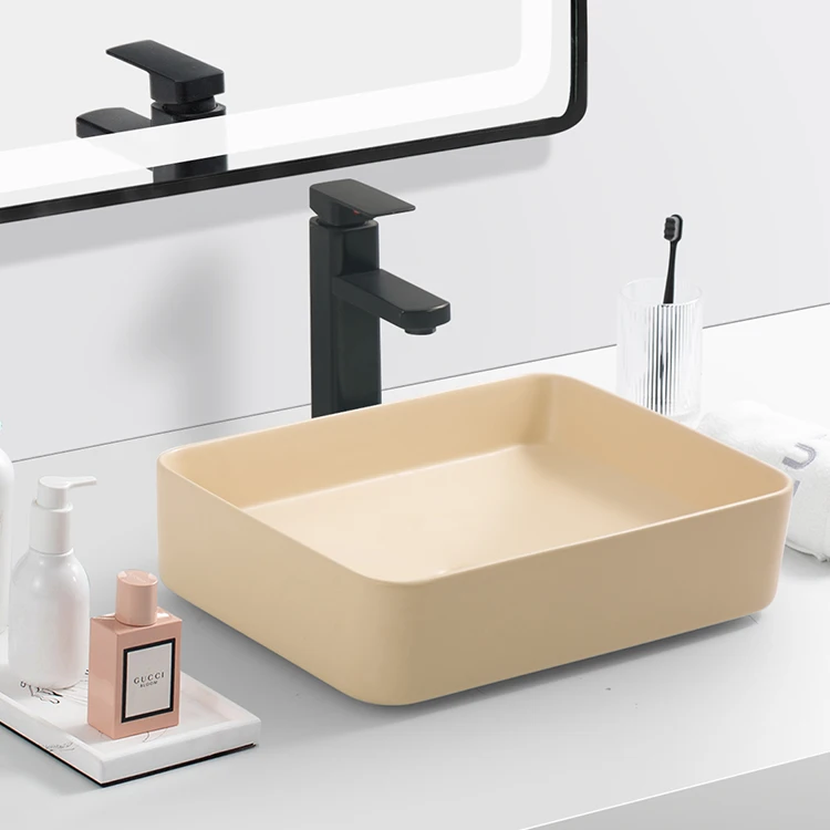 Art Basin Color Table Top Hand Wash Basin for Hotel Apartment Bathroom