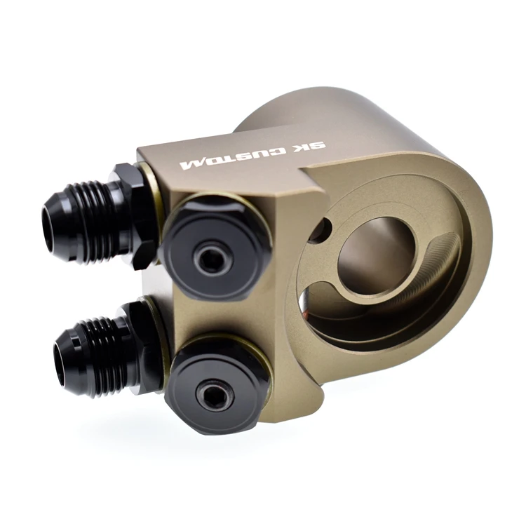 Universal Oil Cooler Filter Sandwich Plate With Thermostat and Adapter Threads AN8 Oil Filter Adapter