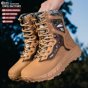 Factory Latest Design Unisex Fashionable Hiking Shoes Connected Tongue Mountain Cross-country Waterproof Nubuck Hiking Boots