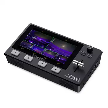 FEELWORLD L2 PLUS 5.5" Touchscreen Professional Video Switcher, 4HDMI Input Live Streaming Mixer with PTZ Control OEM Service