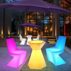 Modern Waterproof Glowing LED Chair Color-Changing Plastic Bar Stool for Outdoor Hotels Bars or Parties