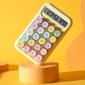 Wholesale custom logo 10 digit calculadora smart Rainbow color Mechanical buttons Calculator For School