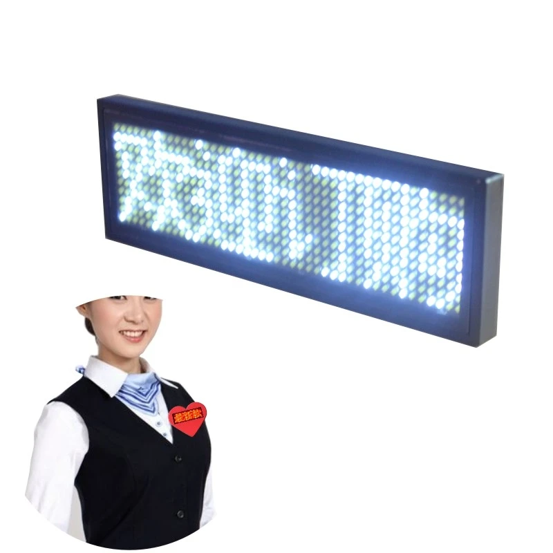 Smart LED Display Tag APP Edit LED Name Plate Scroll Price Tag Magnetic Pin Badge Digital Programmable Flashing LED Name Badge