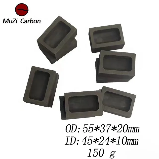 High Pure Graphite Ingot Mold Box Tray Boat Mould in Stock for Gold Silver Ingot Casting Gold Ingot Casting Graphite Mold