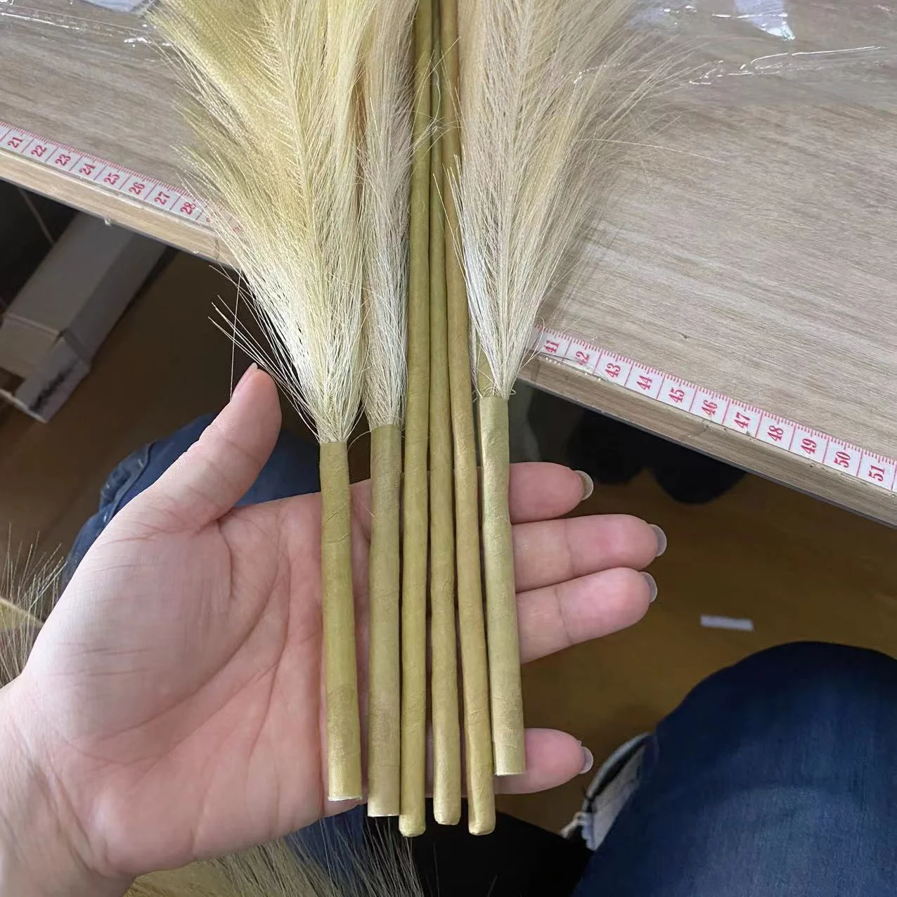 X301 Two Parts Removable Stems Assembled Faux Pampas Pampass Grass Artificial Large Arrangement Decoration Pampas Grass