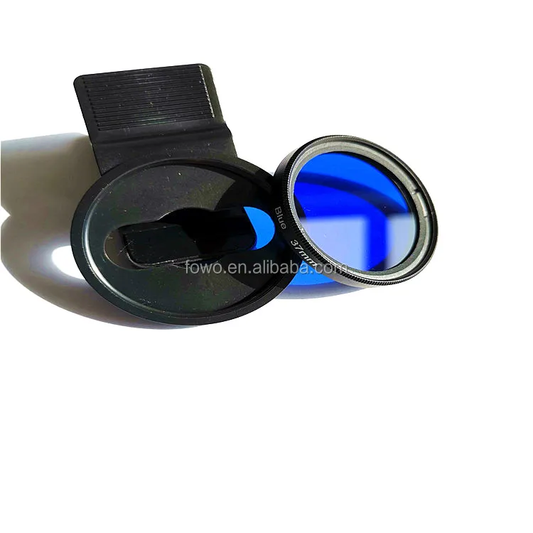 Объектив камеры с синим фильтром 37 мм с универсальным зажимом для телефона