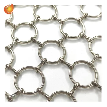 304 stainless steel chainmail ring wire mesh woven soft decorative curtain metal space dividers