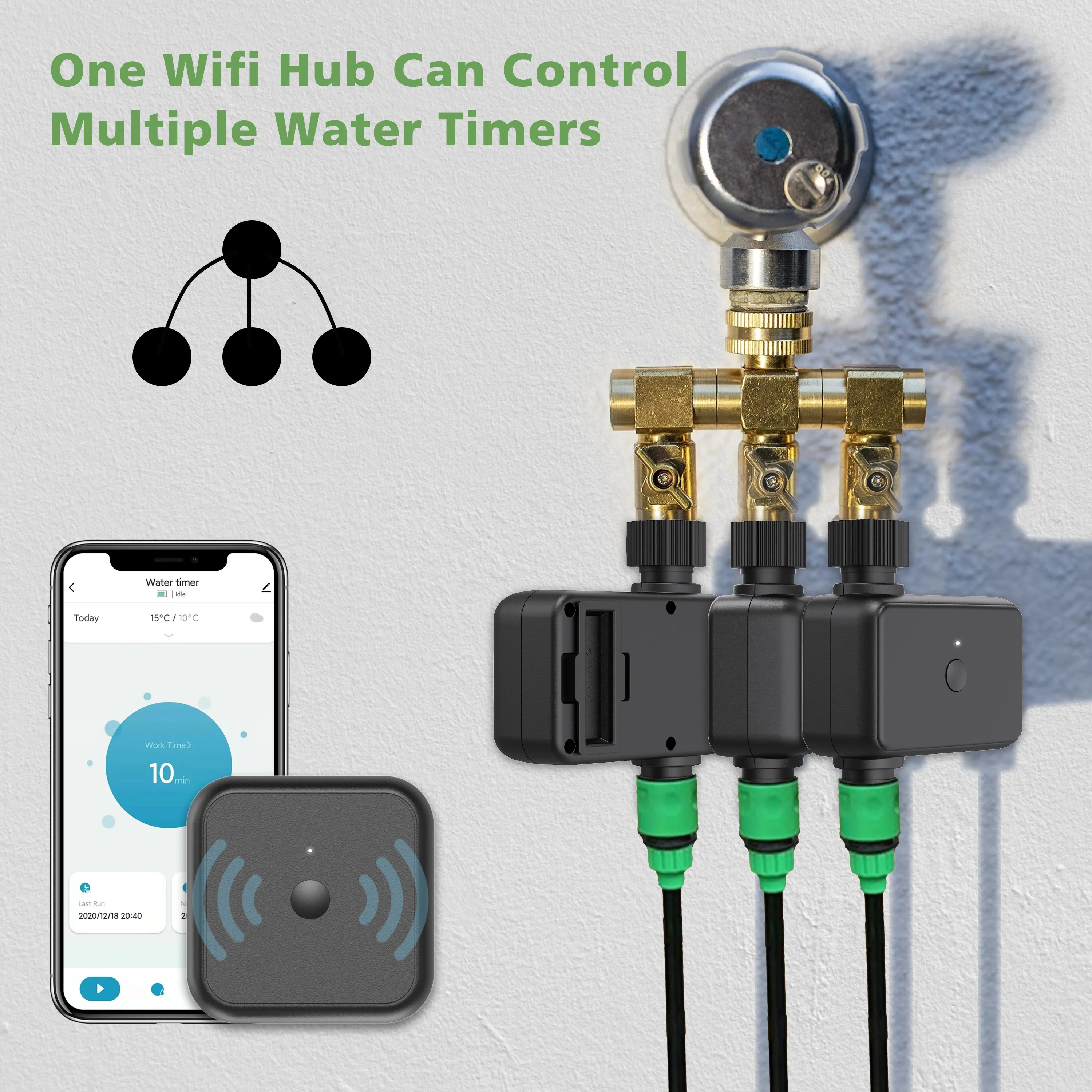 
 Garden Smart Watering Timer Irrigation Controller System Valve Hose Sprinkler Small Hose Timer Tuya WiFi HUB watering timers  