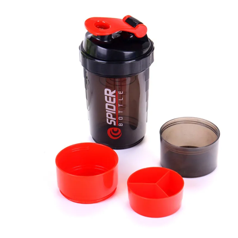 3 Layers Shaker Protein Bottle Powder Shake Cup Water Bottle