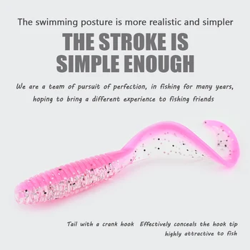 15pcs/bag 30pcs/bottle of Shrimp Scent, Dual Color Threaded Rolled Tail Lure Fishing Soft Insect Bait – Soft Lure – view 5
