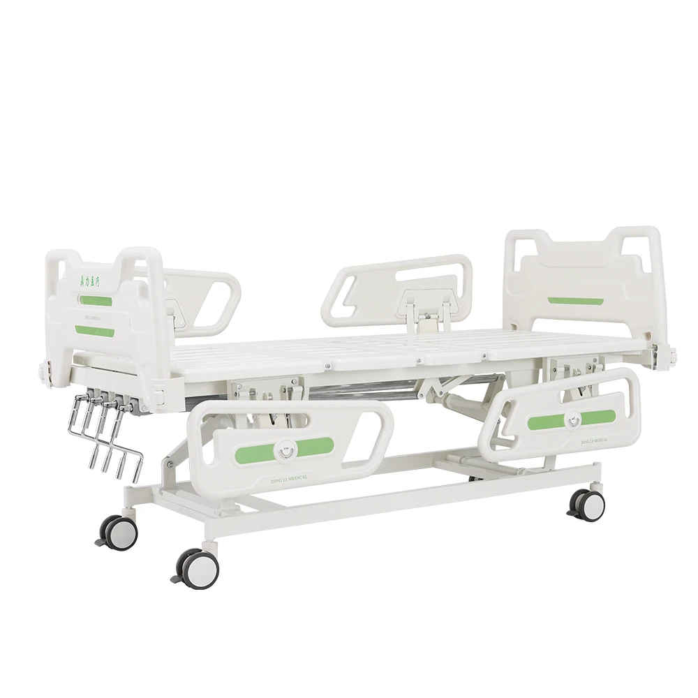 Stainless Steel Modern Four Split Rail Manual Nursing Bed-Five Function Therapeutic Equipment Trendelenburg Mechanism CE School 3