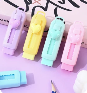 Wholesale Custom Cute Heart Rubber Erasers Push-pull High Elastic Pencil Eraser for Kids