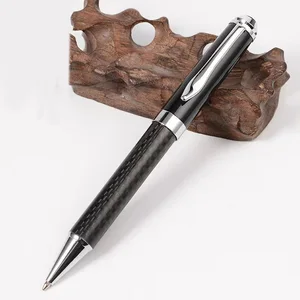Luxury Brand High Quality Carbon Fiber Metal Ball Point Pen with Custom logo