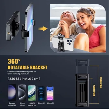 Rechargeable Portable LED Phone Light with Magnetic Selfie Fill Holder for Photos Videos Mobile Phone Accessories   ST-120B detail image