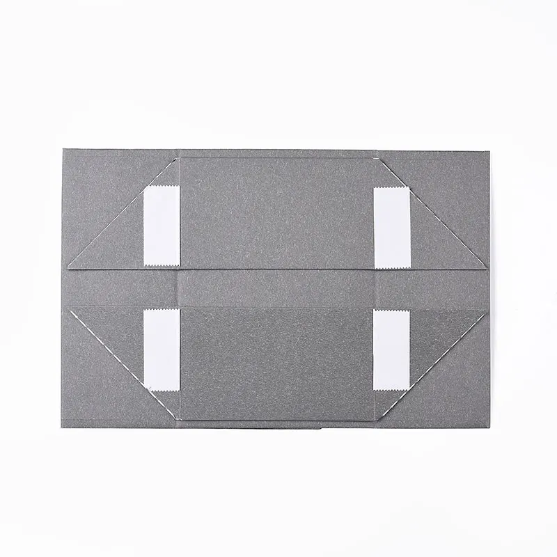Deluxe A5 Deep Stock Grey Color Magnetic Folding Presentation Gift Box with Ribbon Tie
