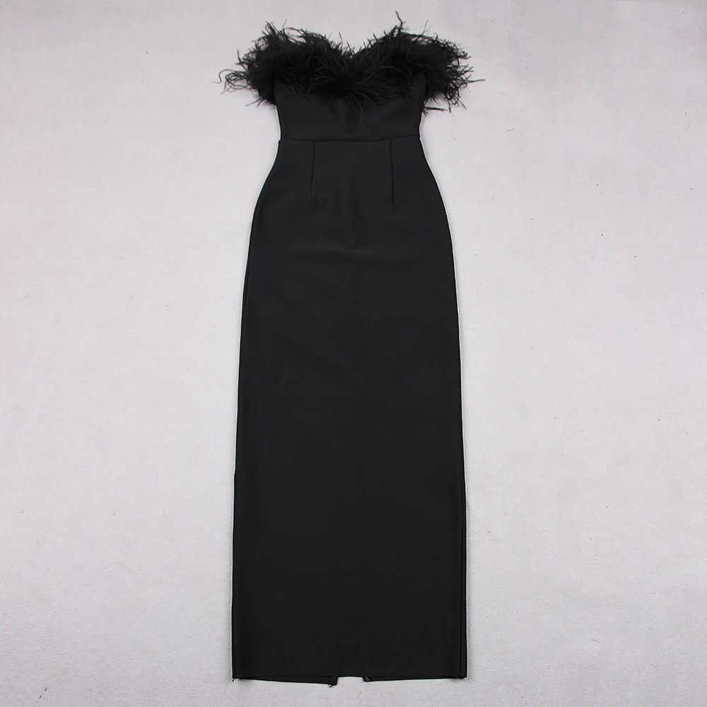 Elegant Black Feather Dress - Perfect For Party & Events
