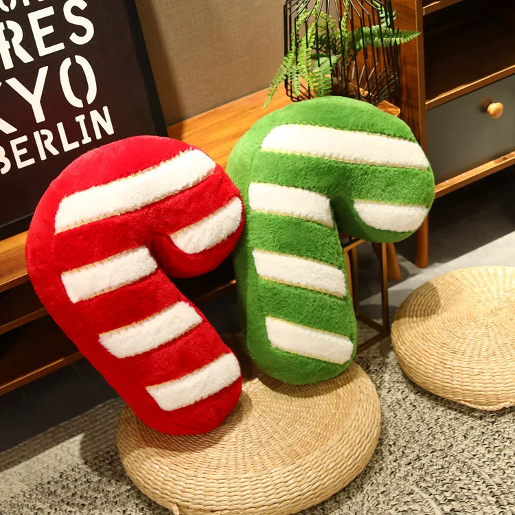 New Arrival Customized Xmas Pillows Candy Cane Design Christmas Gift Custom Pillow for Christmas